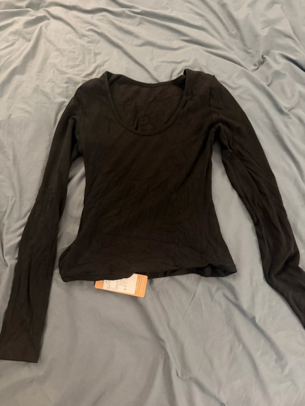 OGL Black Scoop Neck Long Sleeve Top